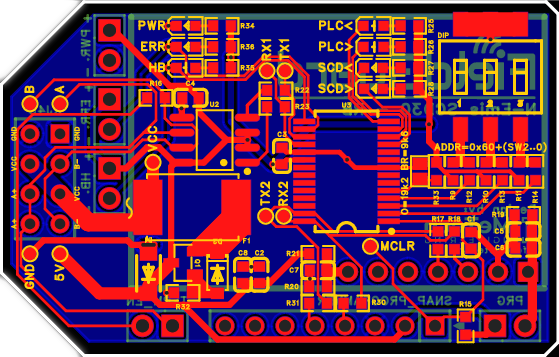 Adresprint SCD30 PCB - PCB layout detail en componenten, printplaat ontwerpen Aalten