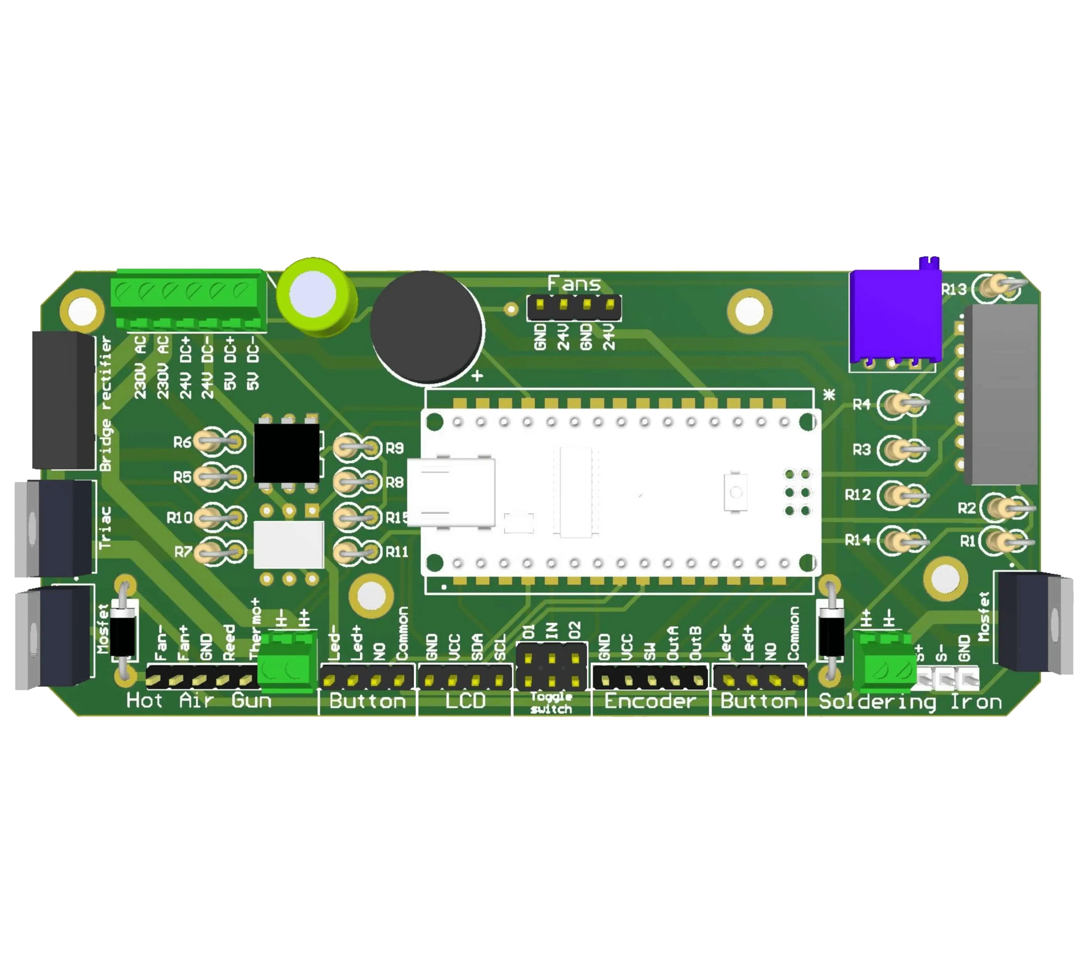 Multifunctioneel Soldeerstation, pcb ontwerp