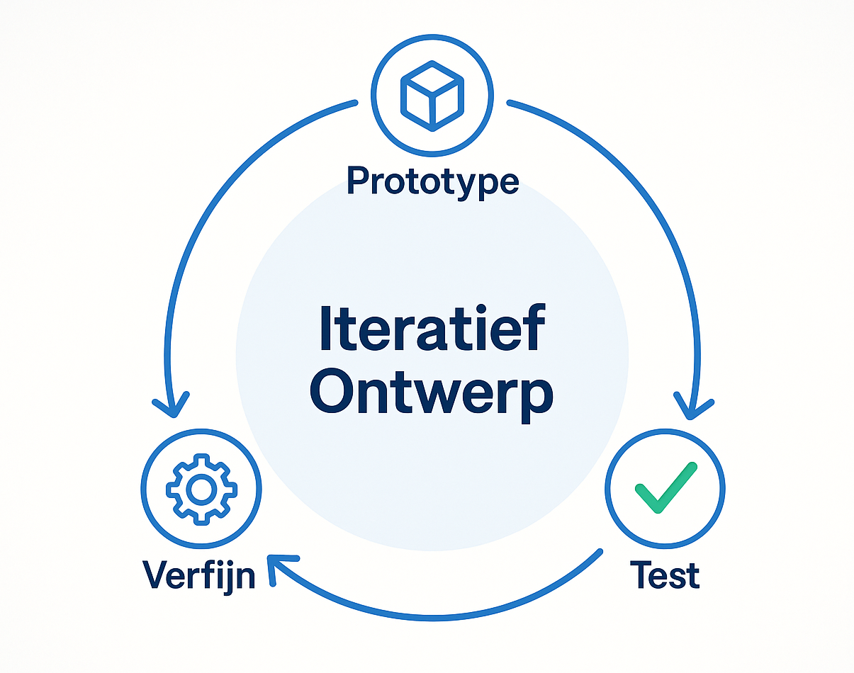 Iteratief ontwerp cyclus: prototype, test, verfijn